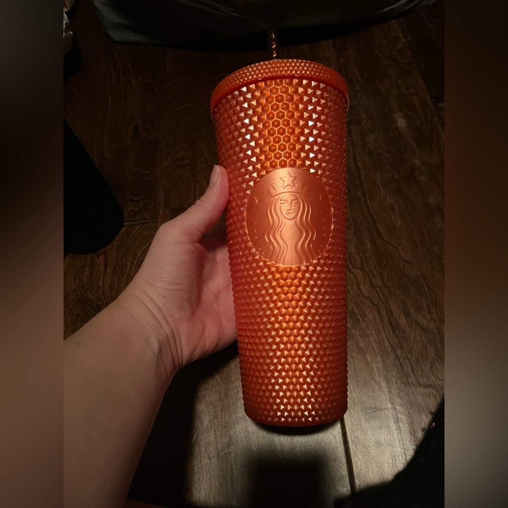 Starbucks Studded Tumbler Pearl orange Venti NWT